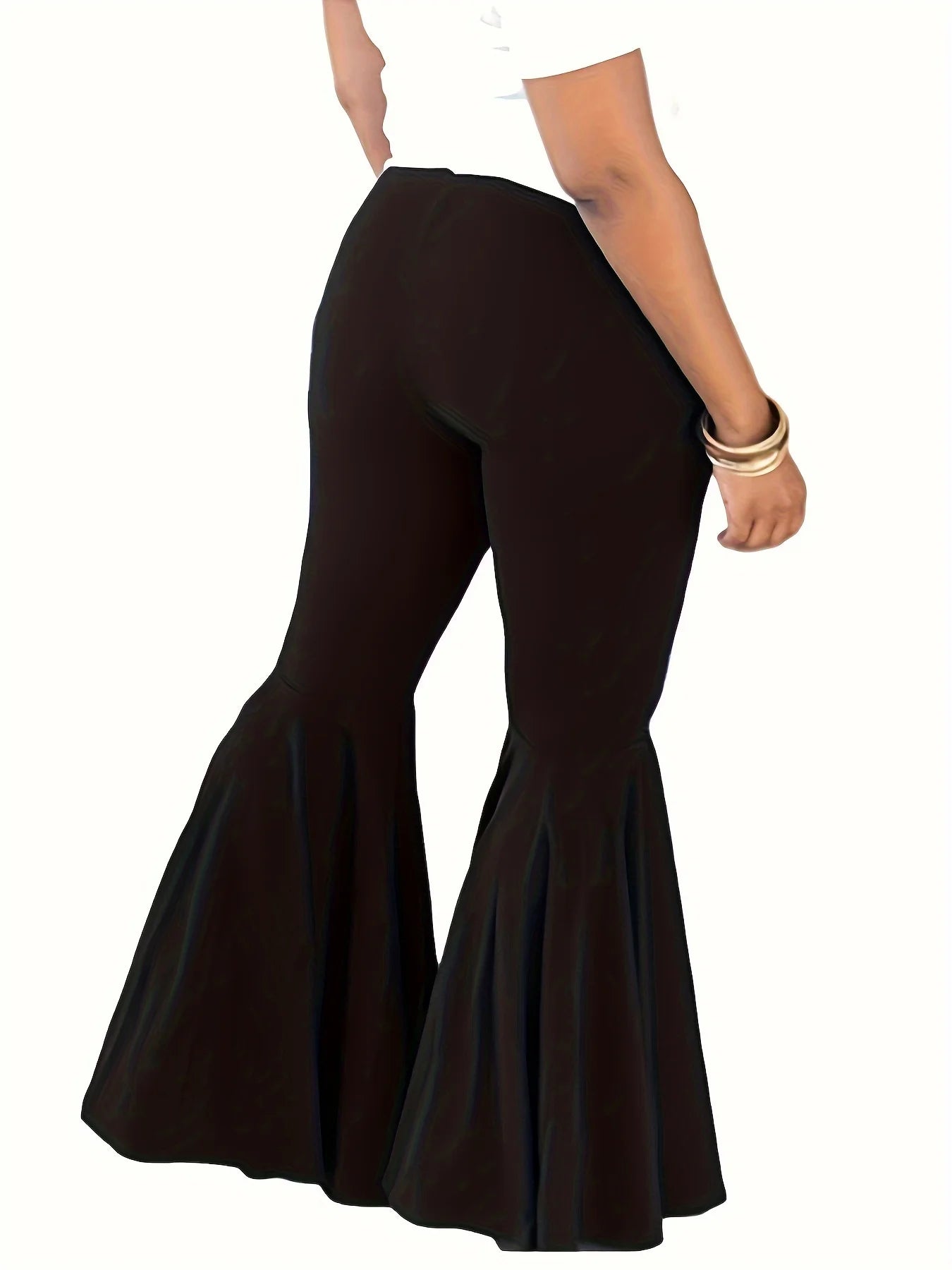 Plus-size women's trendy bell-bottomed trousers -