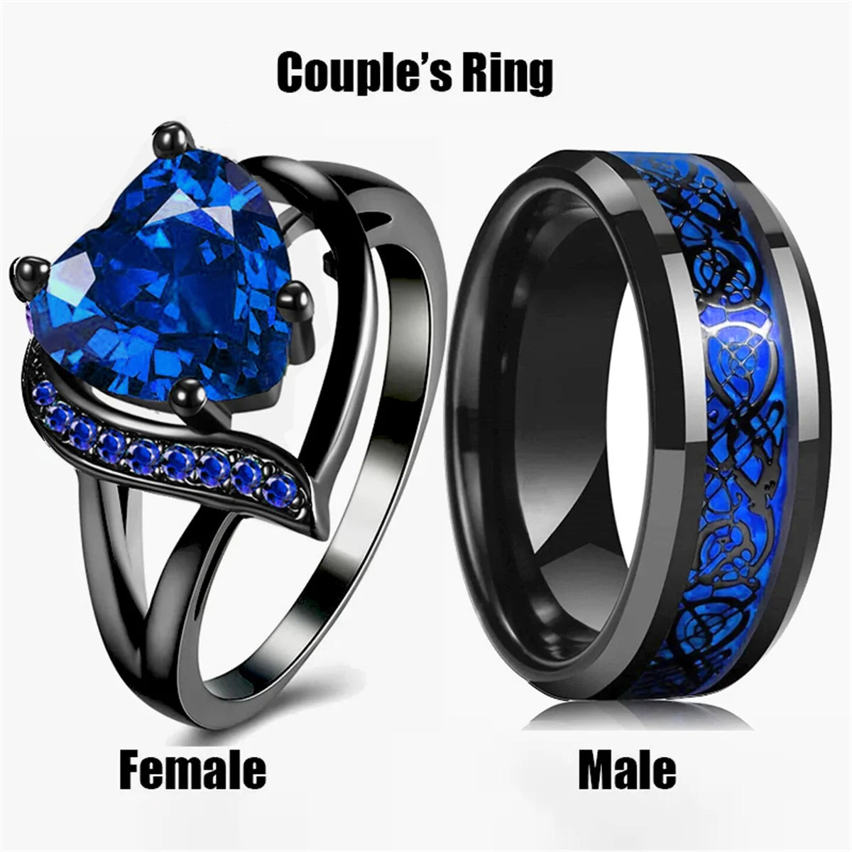 Fashion Couple Rings Romantic -
