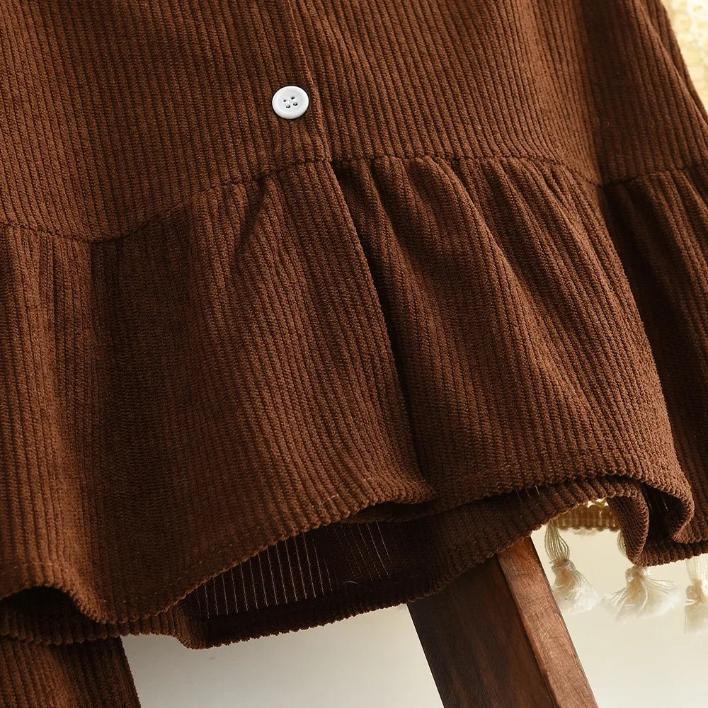 Clothes for Children Aged 8-12 Autumn New Long Sleeved T-shirt Top + Coffee Colored Vest + Pants Three Piece Set Girls Suit -
