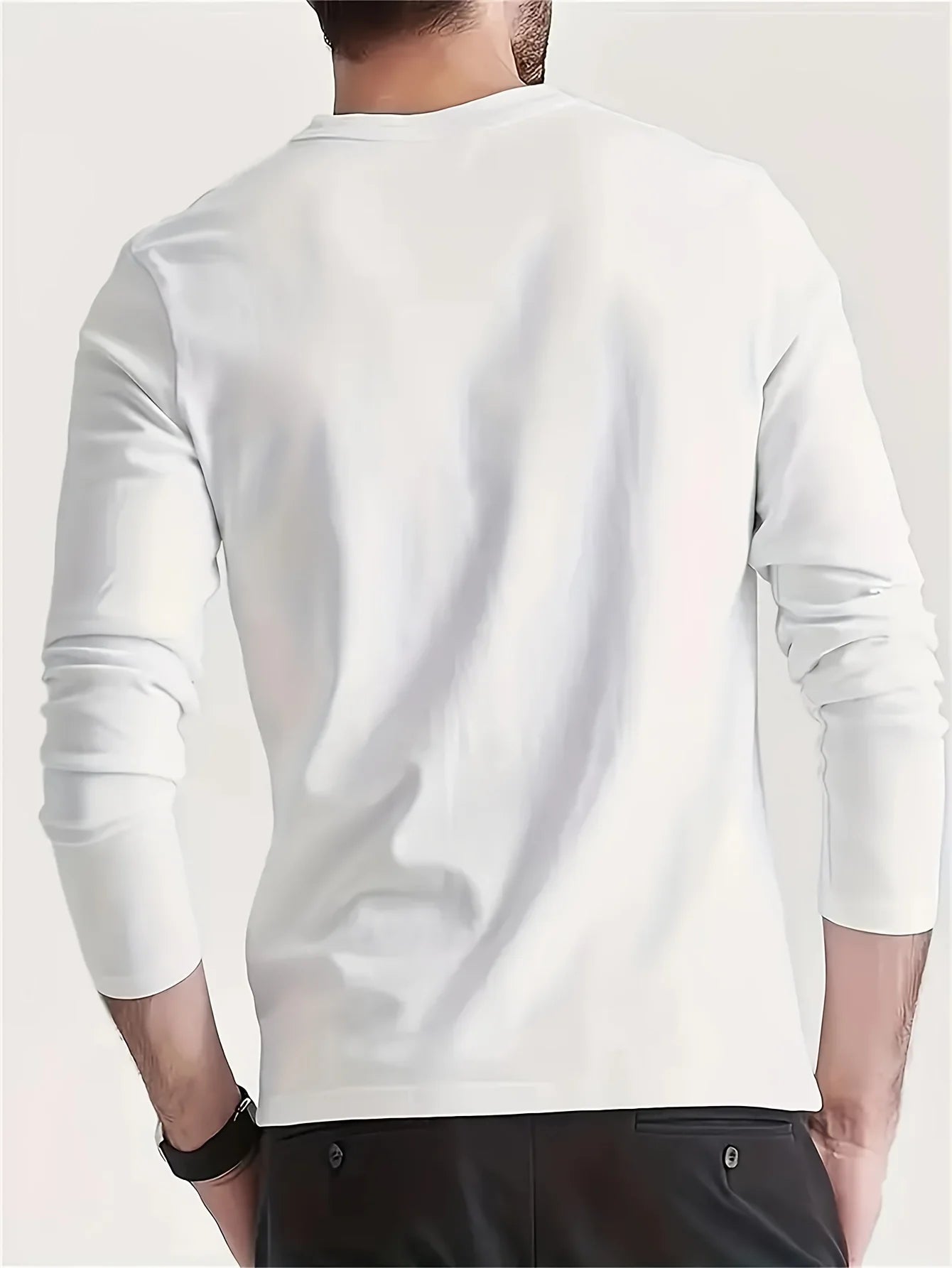 Men's 100% pure cotton long sleeved T-shirt top -