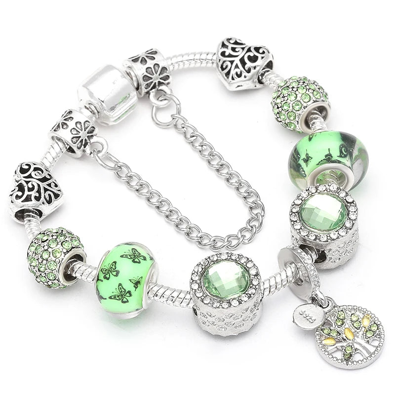 Pink Heart To Heart Beads Charm Bracelets -