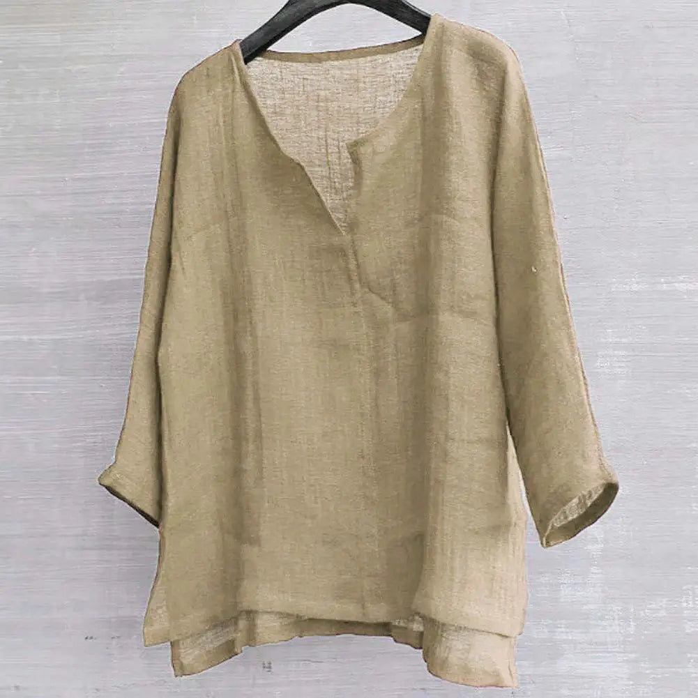 V Neck Men Shirt Long Sleeve -