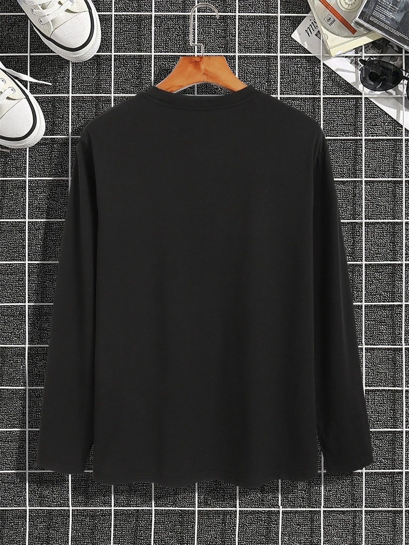 Men's 100% pure cotton long sleeved T-shirt top -