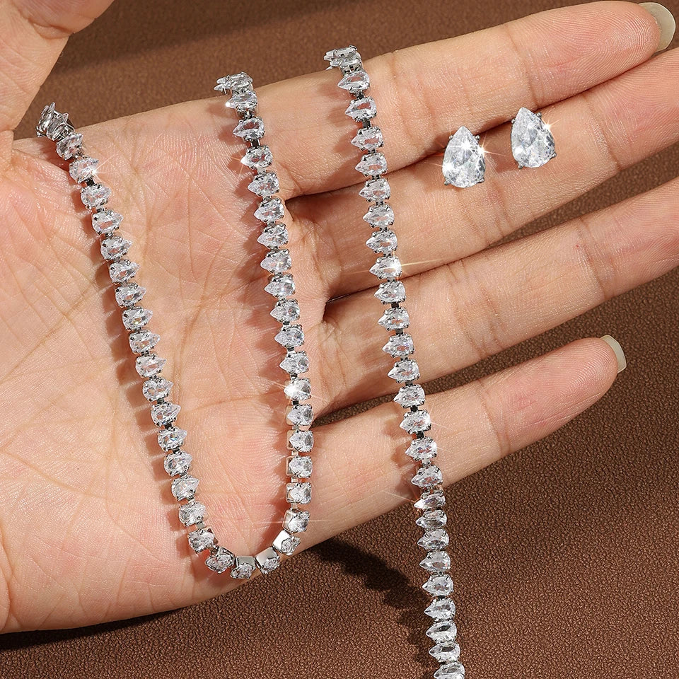 Gorgeous Buling AAA Clear Round Cubic Zirconia Earrings -