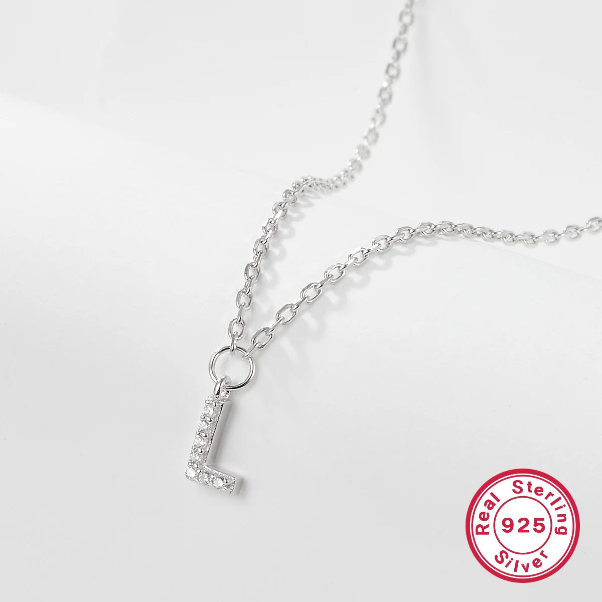 Sterling silver light luxury exquisite letter pendant necklace -