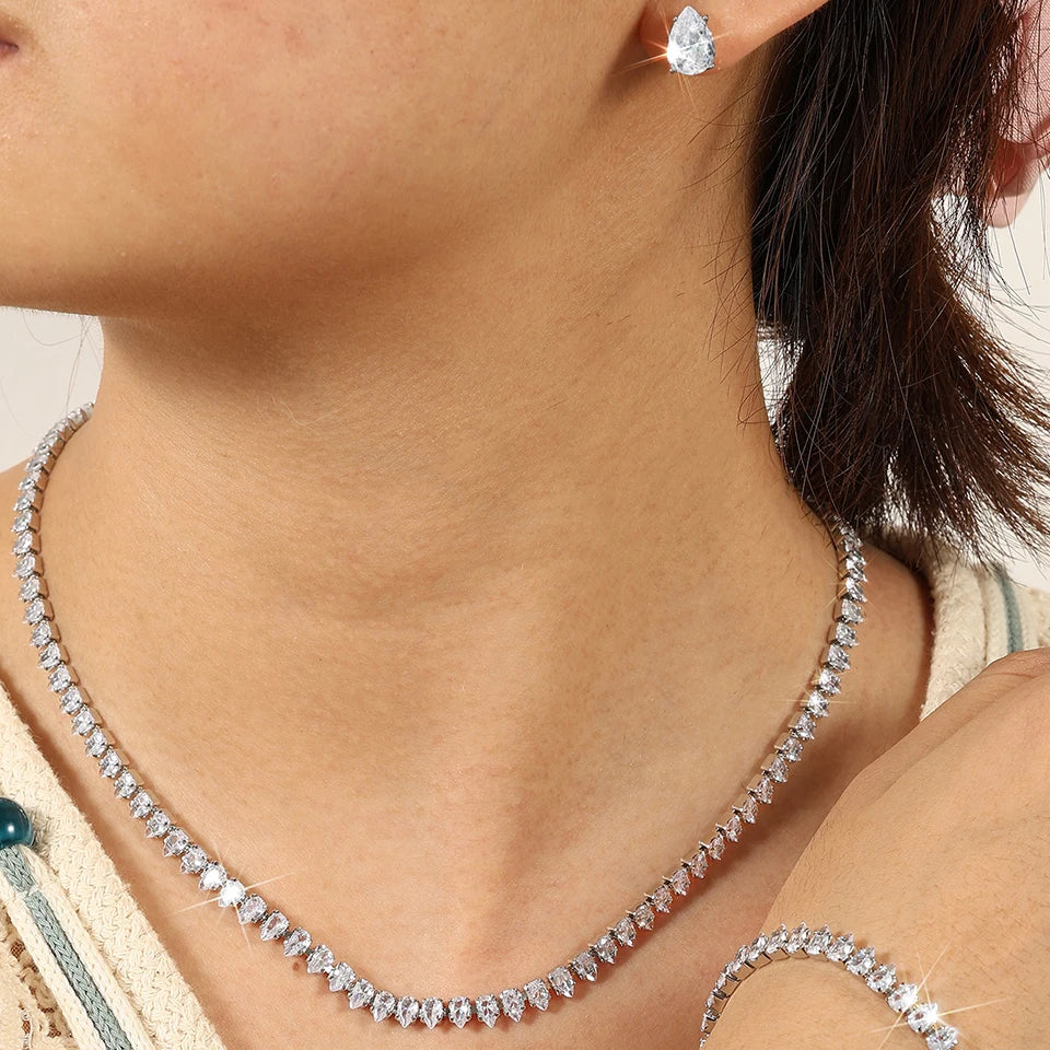 Gorgeous Buling AAA Clear Round Cubic Zirconia Earrings -