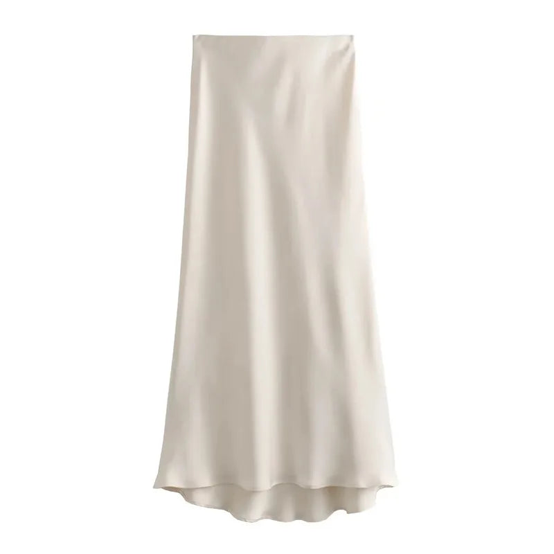 Elevate your wardrobe with this high-waisted satin skirt for women—perfect for adding a touch of elegance to any outfit! -