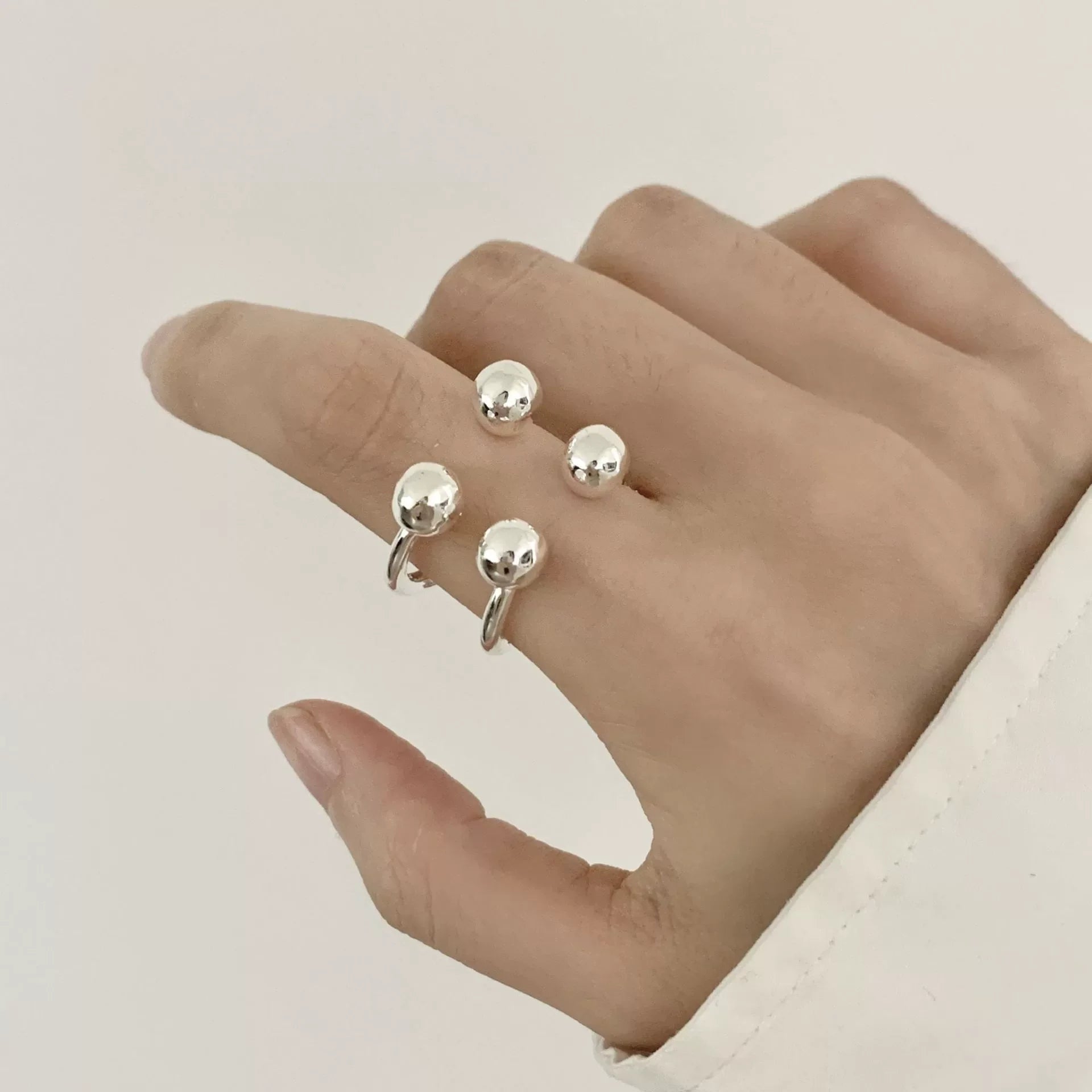 Sterling Silver Hollow Out Rings -