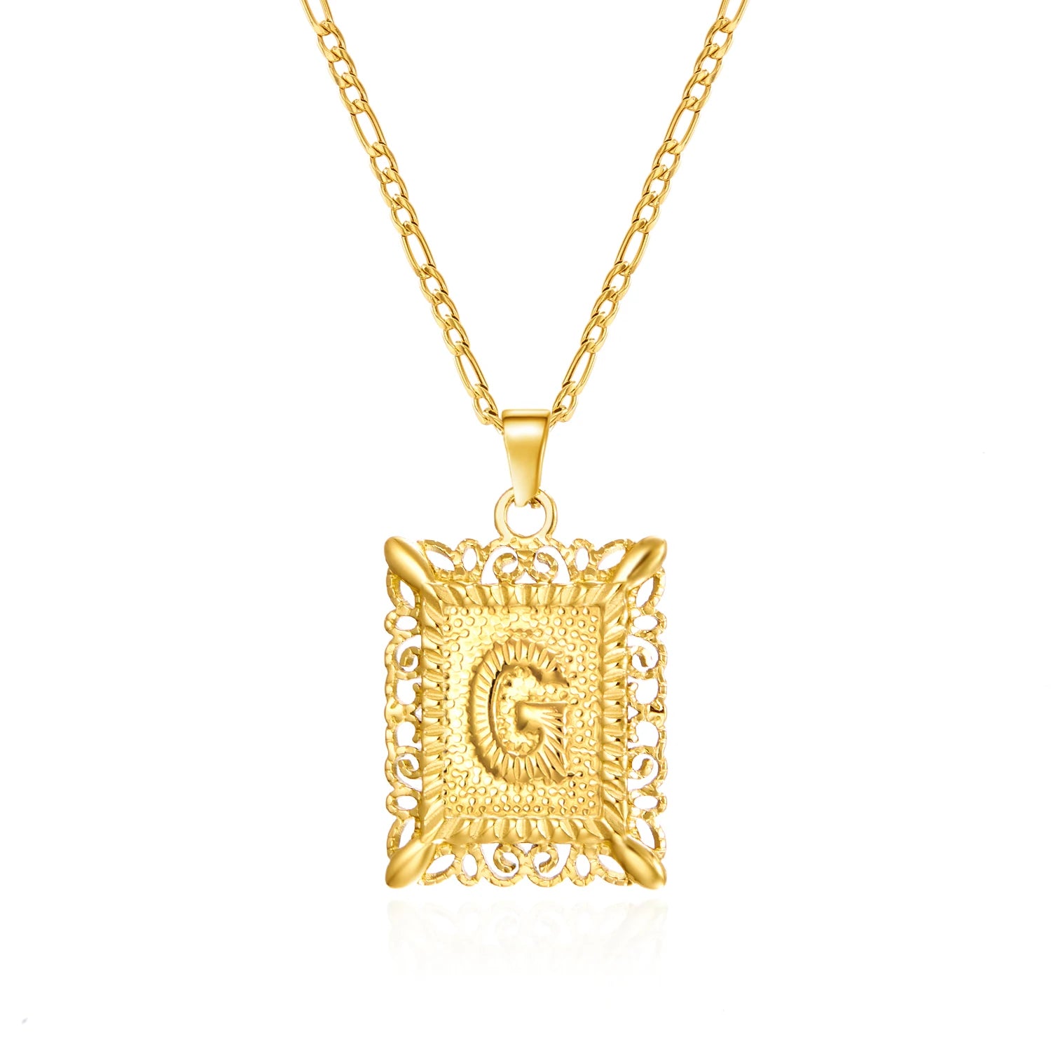 Stainless Steel Initial Letter Necklace For Women & Men -