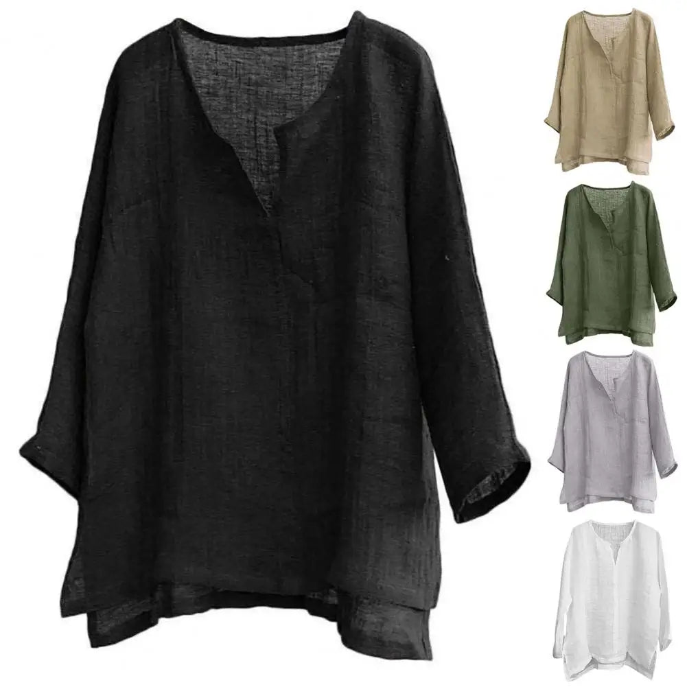 V Neck Men Shirt Long Sleeve -