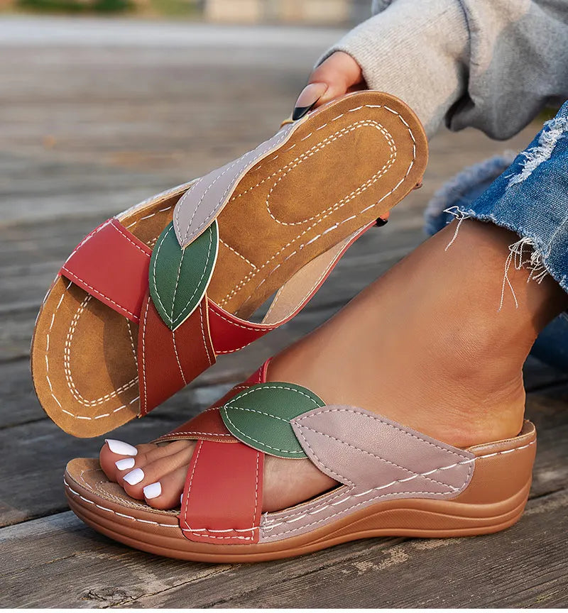 Women's Sandals 2025 Summer Shoes Woman Mix Color Heels Sandals Summer Women Slippers Elegant Heeled Footwear Chaussures Femme -