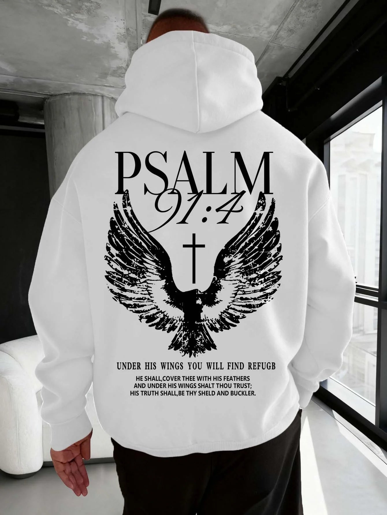 Psalm 91:4 Men & Women Hooded Sweatshirt -