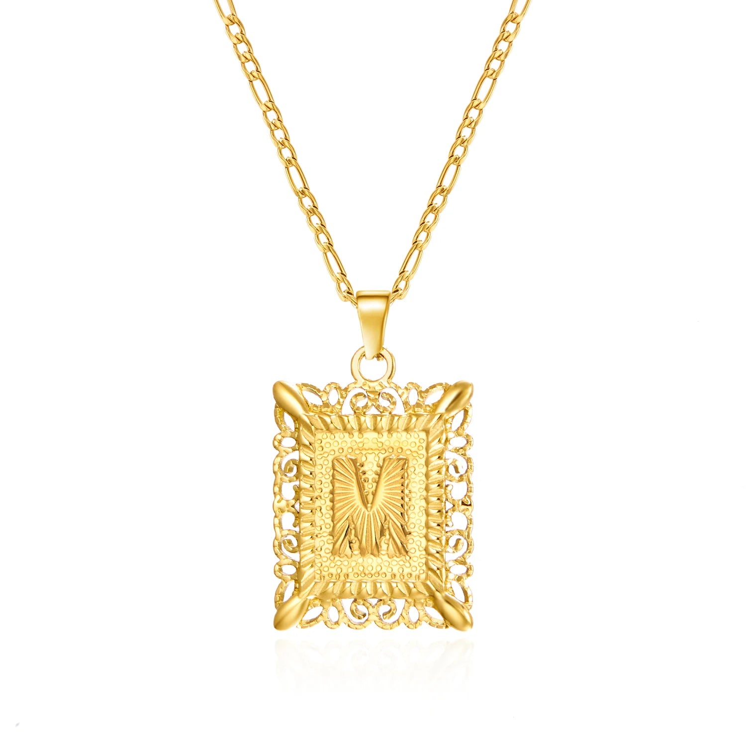 Stainless Steel Initial Letter Necklace For Women & Men -