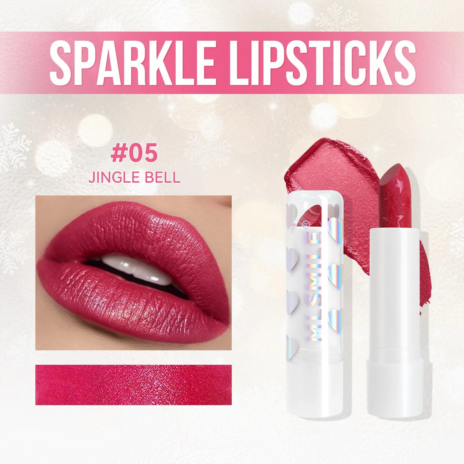 Diamond Metallic Pearlescent Lipstick Shiny Non-stick Cup Matte Velvet Waterproof Lip Stick Sexy Red White Lips Makeup Cosmetics -