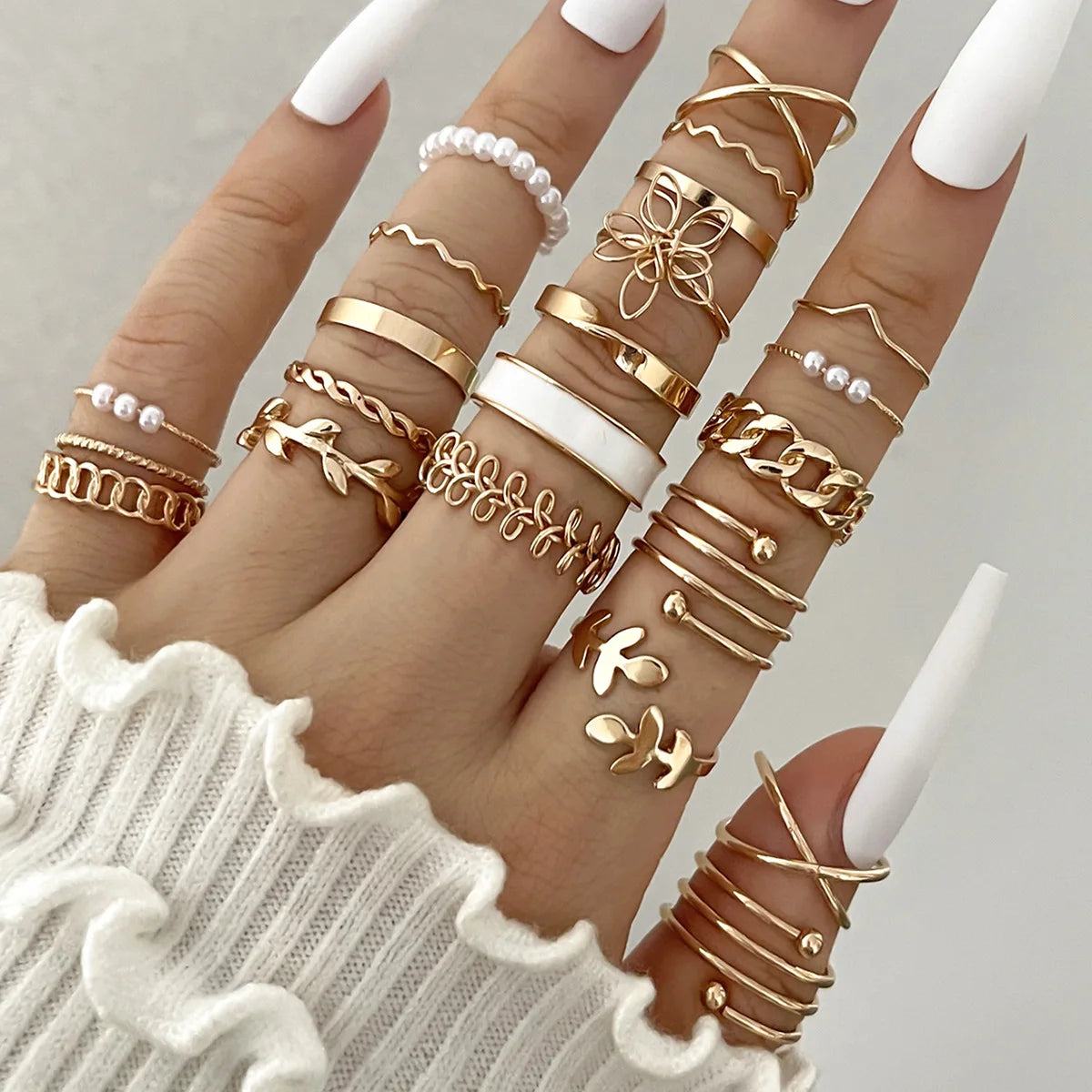 Wave Joint Rings Set (Women) -