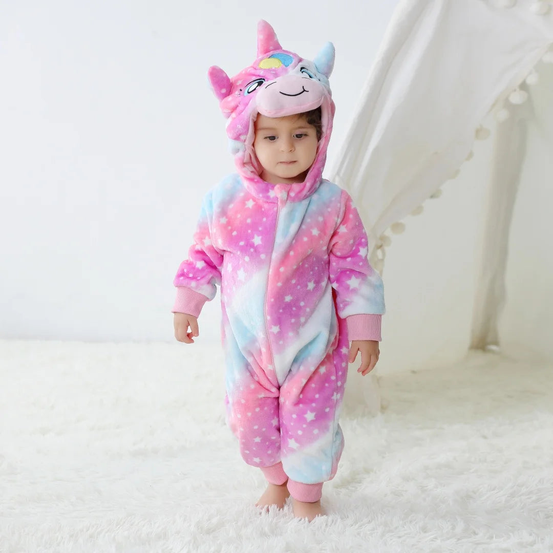 Dress your little one in these cute unisex infant pajamas featuring fun dinosaur and animal prints—perfect for cozy nights and playful days! -