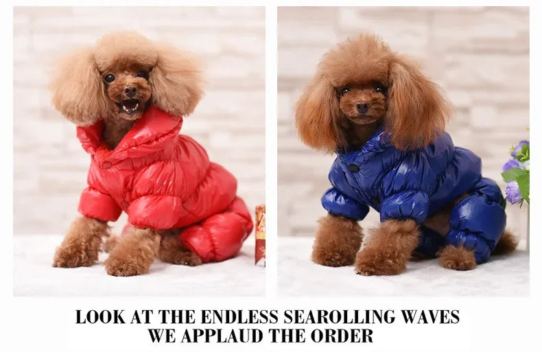 Keep your furry friend warm and stylish in the winter with this dog jumpsuit romper—perfect for overall comfort and coziness! -