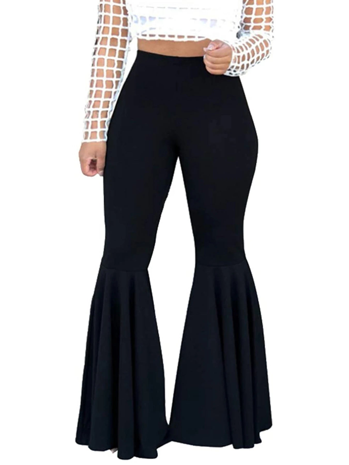 Plus-size women's trendy bell-bottomed trousers -