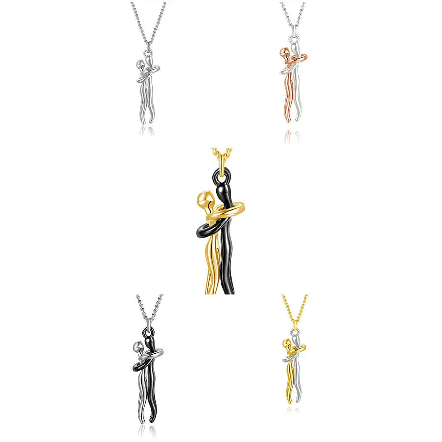 New Creative Couple Embrace Necklace Women's -