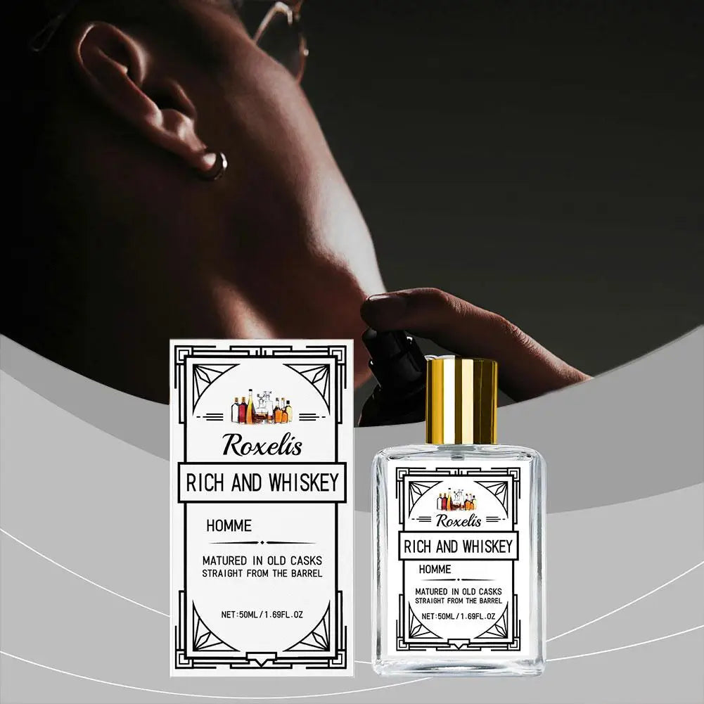Men's Perfume Charming Whiskey Pheromone Natural Charm Attract Women Long-lasting Refreshing Elegant Fragrance Ideal Gift Dating -