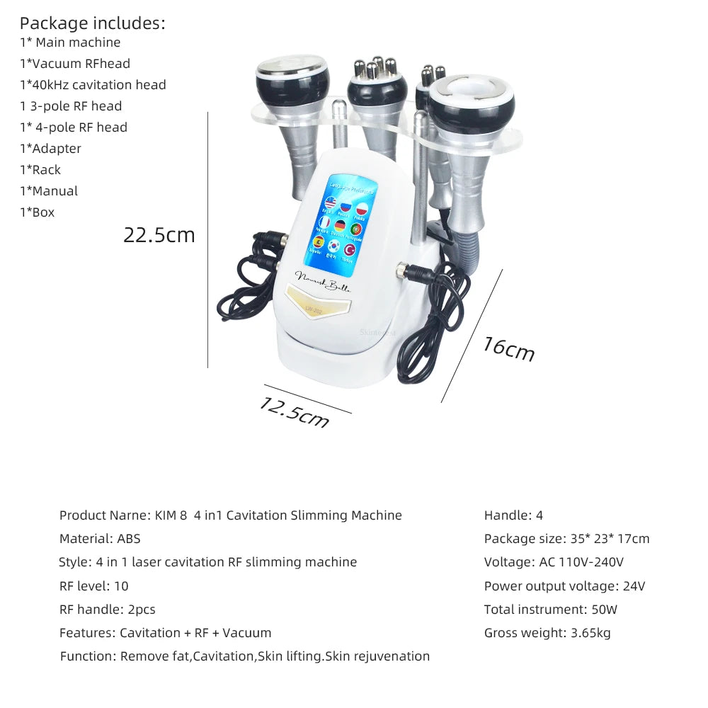 4IN1 Body Slimming Machine Beauty Massager Skin Tighten Face Lifting Vacuum Suction -