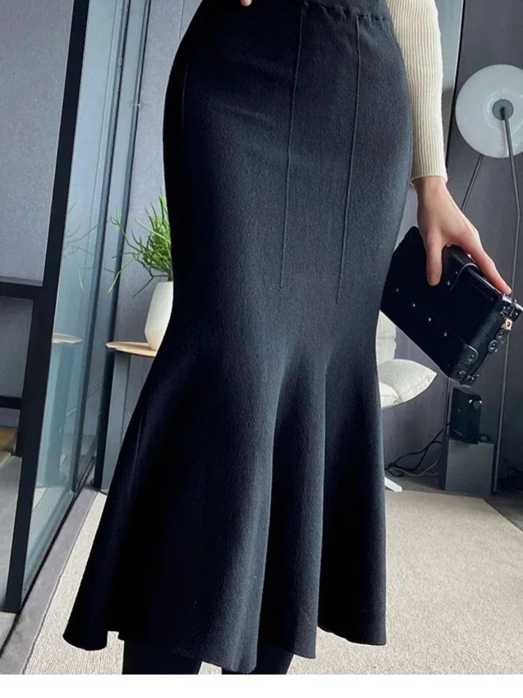 Stay cozy and chic with these fashionable women's long knitted skirts—perfect for stylish comfort all season! -