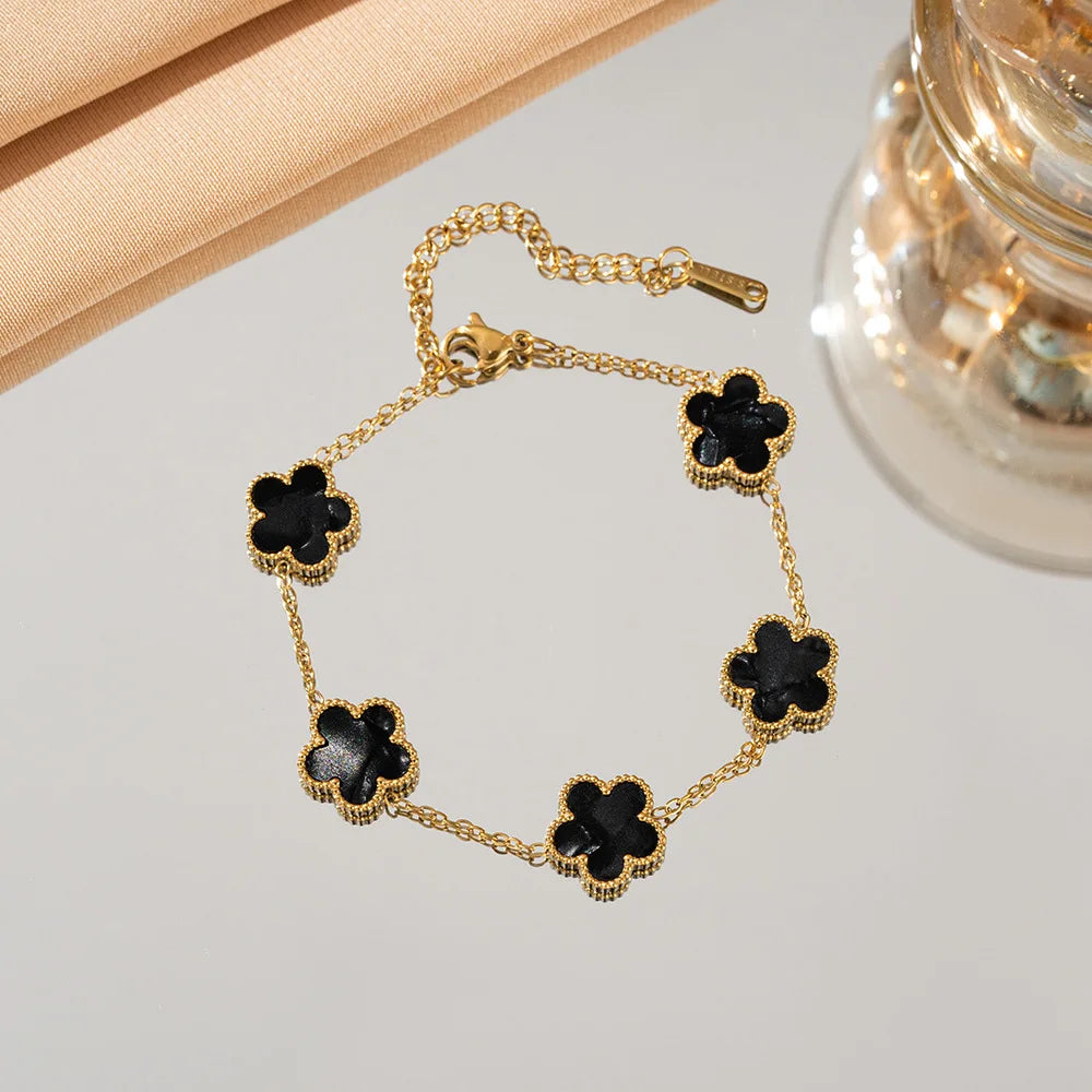 Lucky Five-Petal Flower Bracelet -