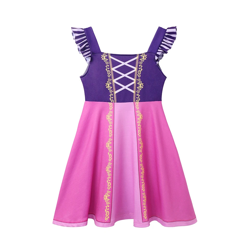 Summer Casual Dress for Girls Mermaid Dress One-Shoulder Sling Short Sleeve Cosplay Princess Costume Casual Vest 2-10 Years -