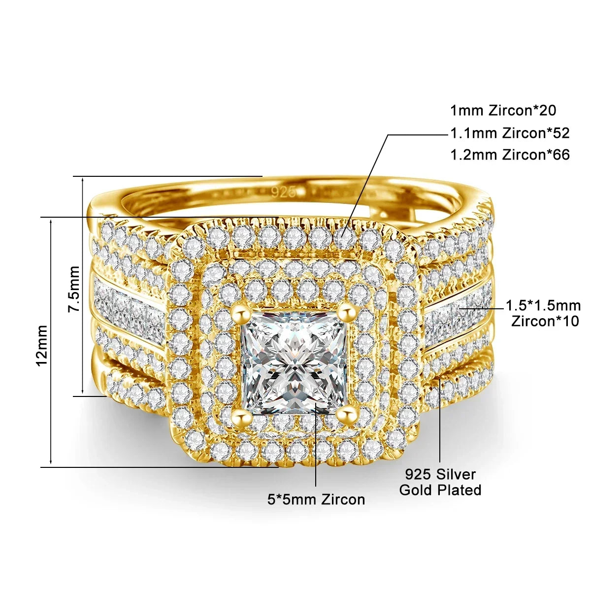 2PCS Moissanite Rings -