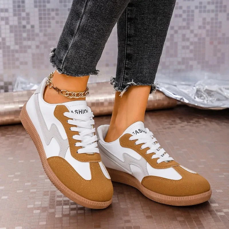 2025 Spring New Lace Up Women's Sports Shoes Plus Size Woman Sneakers Mixed Colors Female Fashion Versatile Flat Casual Sneaker -