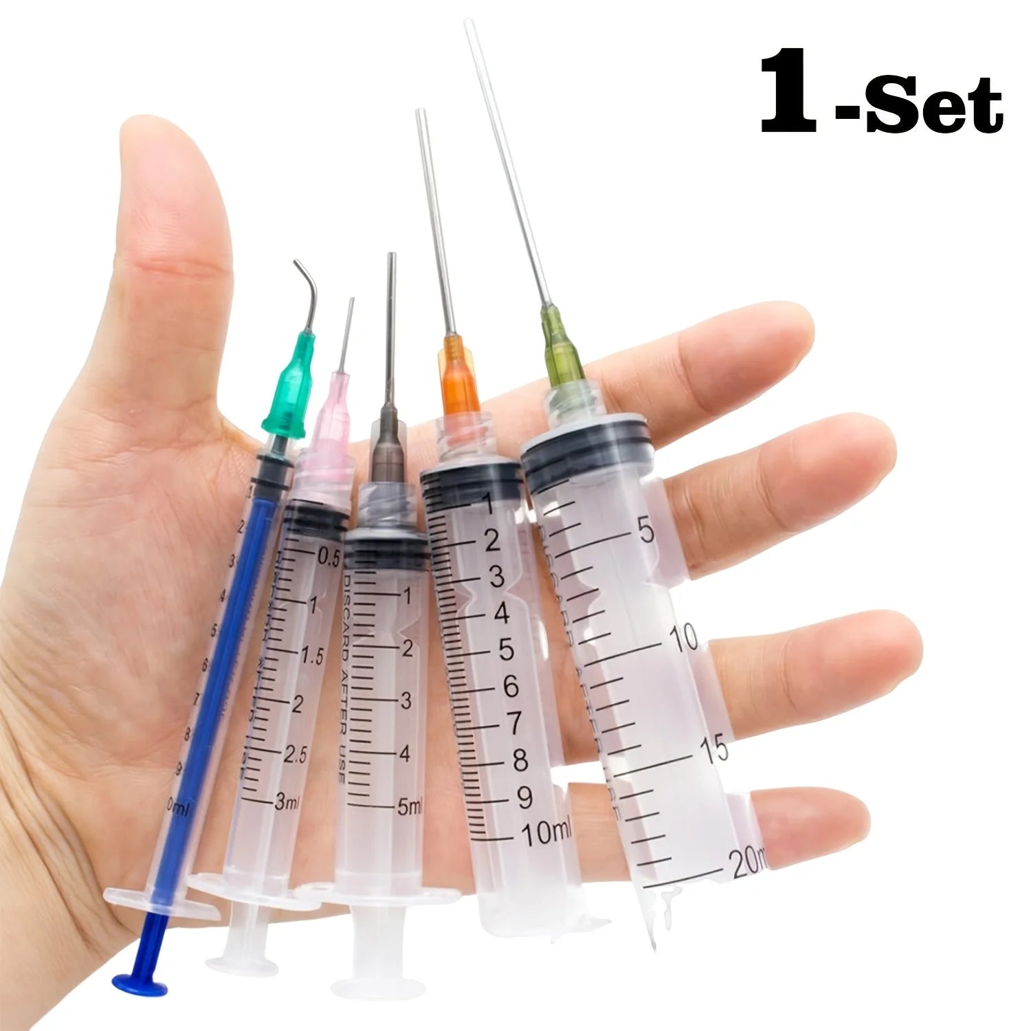 Glue Applicator Syringe with Blunt Tip Needle and Cap, for Liquid, Glue, Ink, Perfume, Lip Gloss Making -