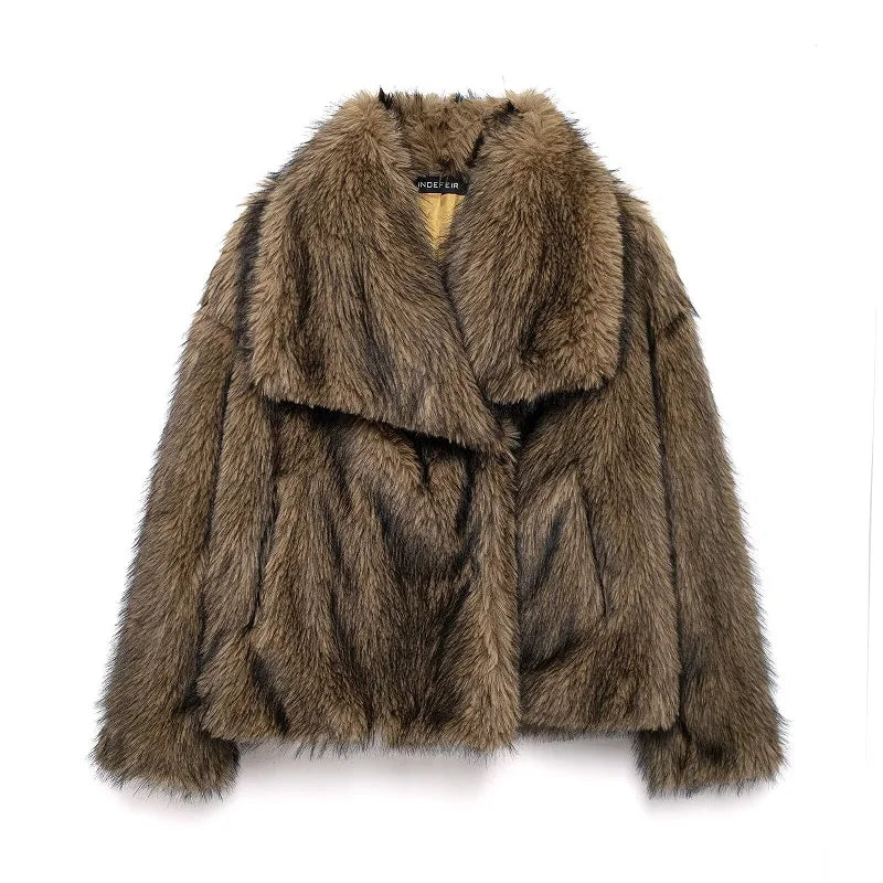 Fur Coat Plush Fluffy Women's -