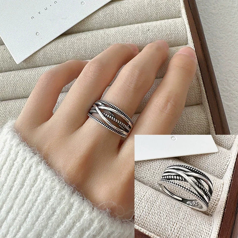 Sterling Silver Hollow Out Rings -