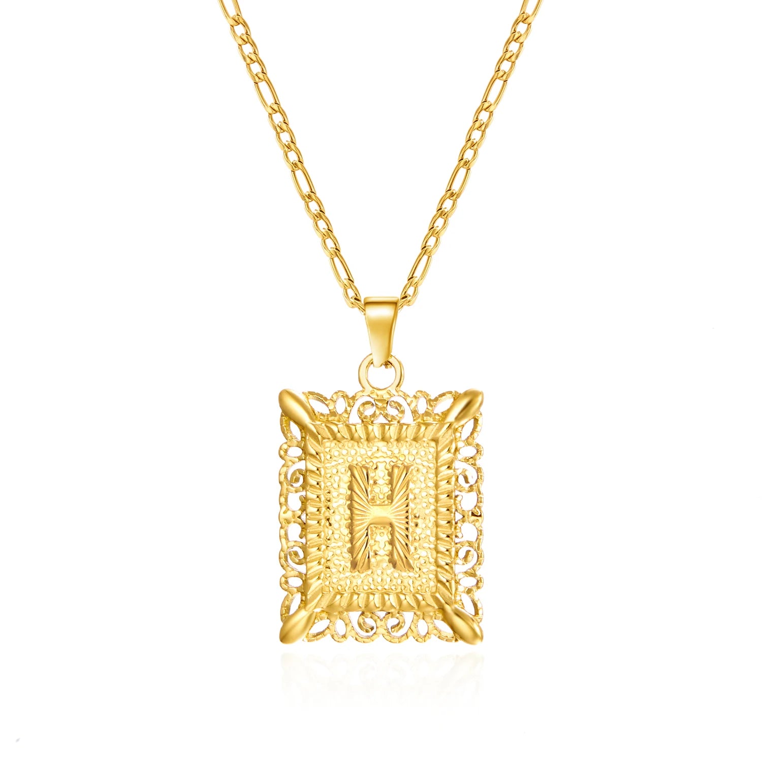Stainless Steel Initial Letter Necklace For Women & Men -