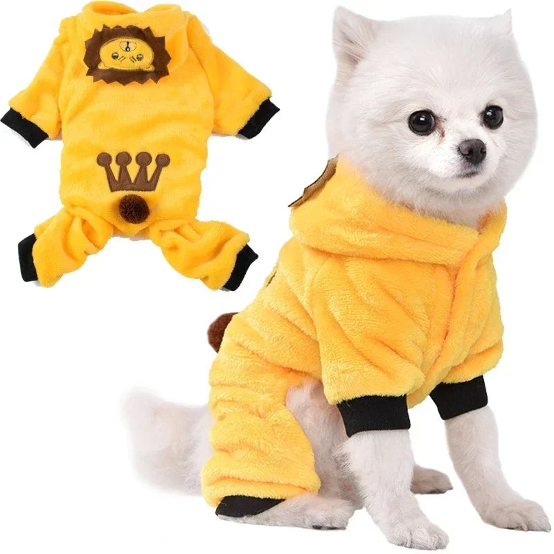 Keep your furry companions warm in the colder months with these thickened soft fleece dog and cat jumpsuits—perfect for cozy and stylish pet attire! -