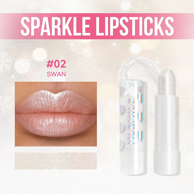 Diamond Pearlescent Lipstick Waterproof Long Lasting Non-stick Cup Matte Velvet Shiny Lipsticks Red Sexy Lips Makeup Cosmetics -