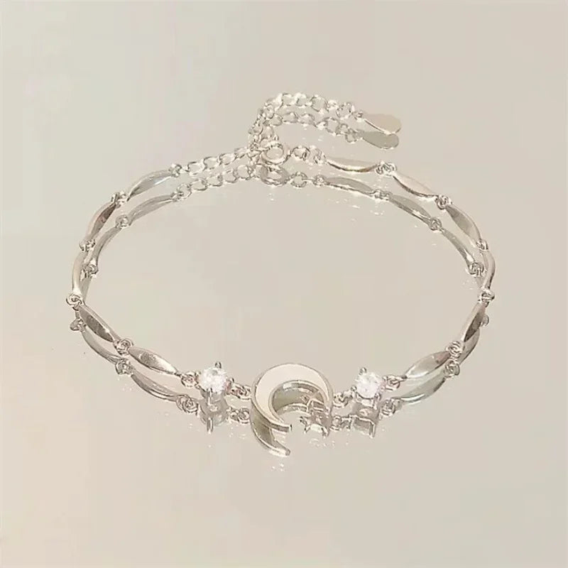 Shiny Pink Crystal Cherry Blossom Bracelets -