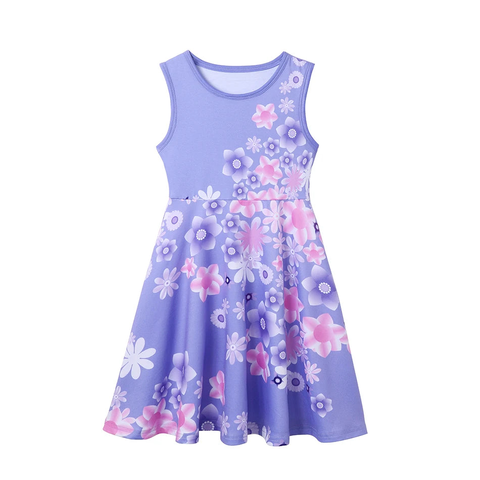 Summer Casual Dress for Girls Mermaid Dress One-Shoulder Sling Short Sleeve Cosplay Princess Costume Casual Vest 2-10 Years -