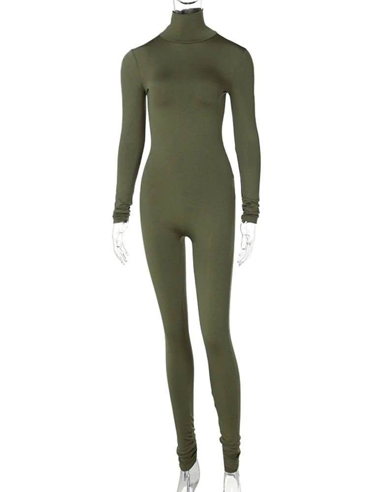 Long Sleeve Turtleneck Jumpsuit -