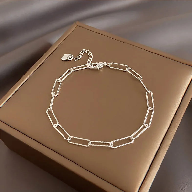 Sterling Silver Crystal Flower Bracelet -