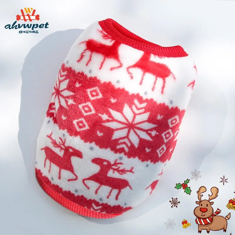 Keep your furry friend warm and stylish with this cartoon flannel vest—perfect for puppies, dogs, and cats to stay cozy and cute! -