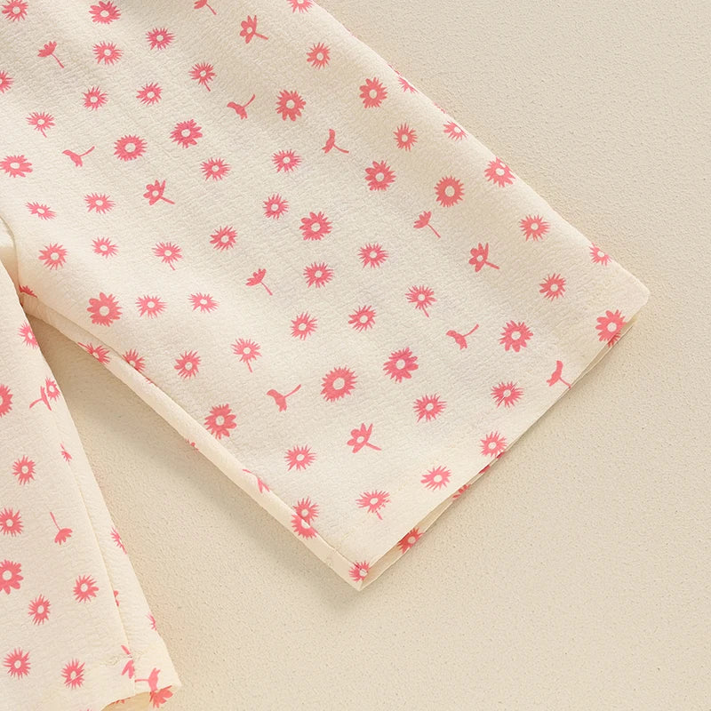 Toddler Kids Clothes Girls Summer Overalls Cotton Floral Print Backless Bowknot Rompers Jumpsuits Baby Clothing -