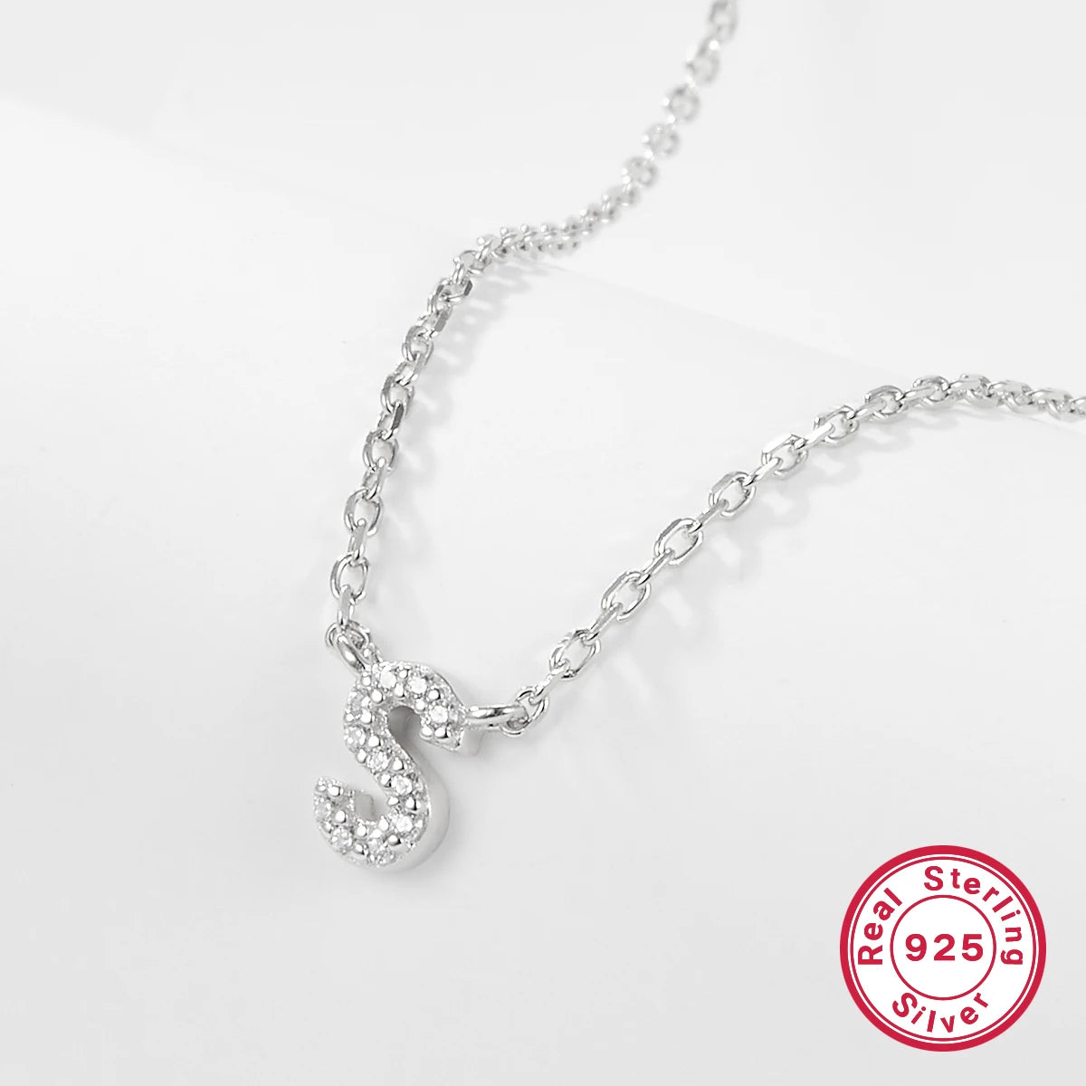Sterling silver light luxury exquisite letter pendant necklace -