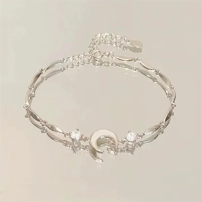 Shiny Pink Crystal Cherry Blossom Bracelets -