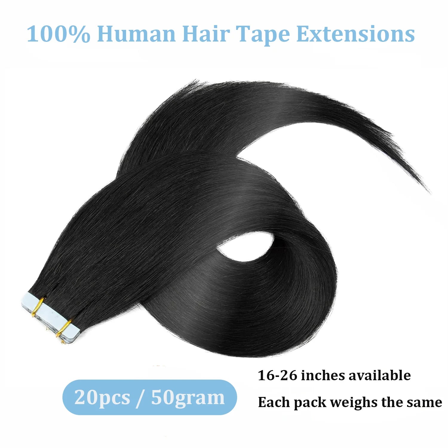 Tape In Human Hair Extensions Natural Straight Hair Extensions 1B Black Brown Blonde 100% Remy Skin Weft Adhesive Glue On -