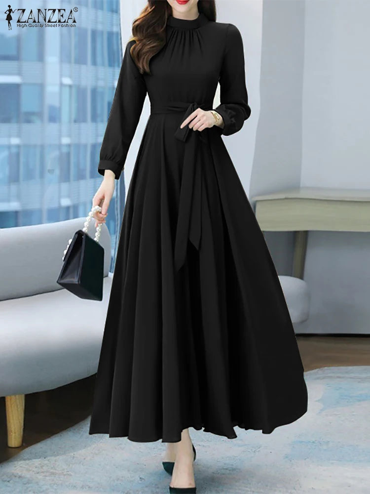 Women Long Sleeve A-line Dress -