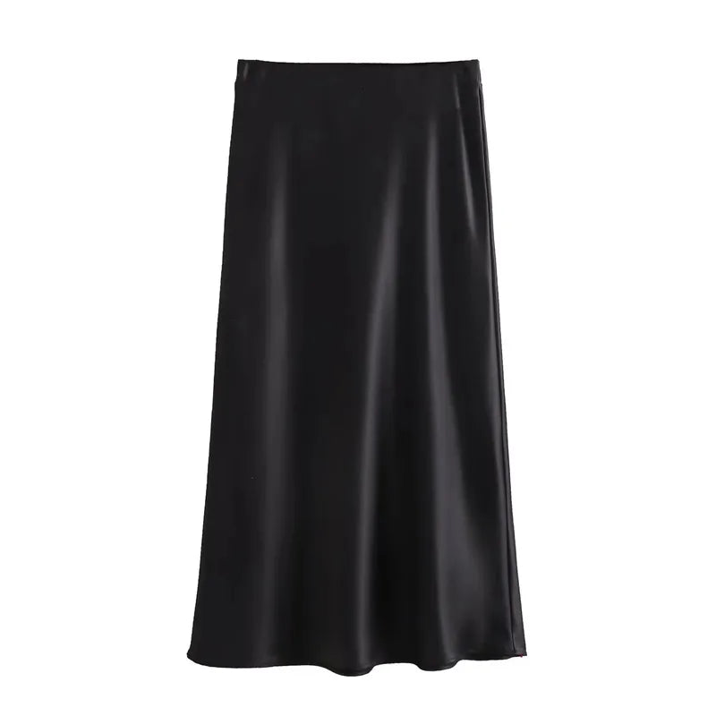 Elevate your wardrobe with this high-waisted satin skirt for women—perfect for adding a touch of elegance to any outfit! -