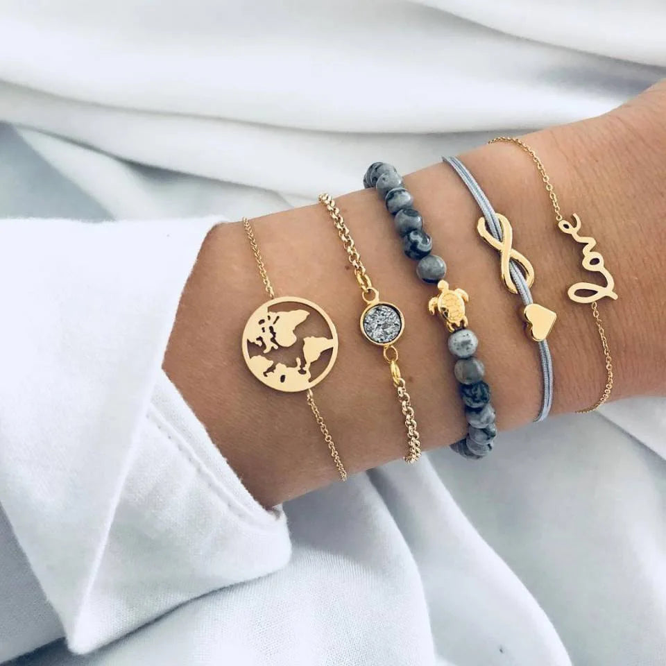 4pcs Cuban Chain Bracelets -