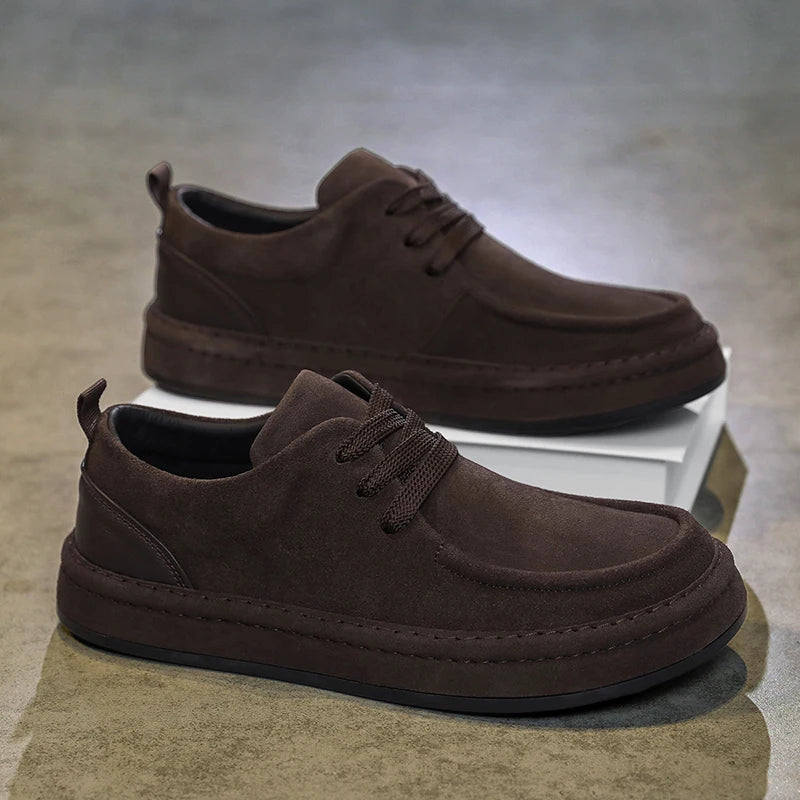 Men's Shoes Are Fashionable Brown Casual Shoes Made of Durable Suede Material Comfortable Walking Shoes Suitable for Daily Wear -