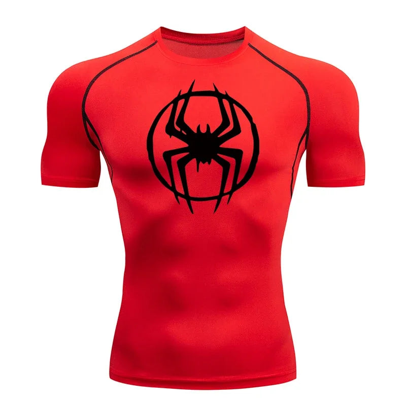 Men's Spider-man pattern compression shirt -